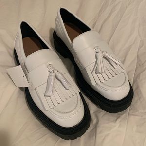 White Leather Chunky Loafers